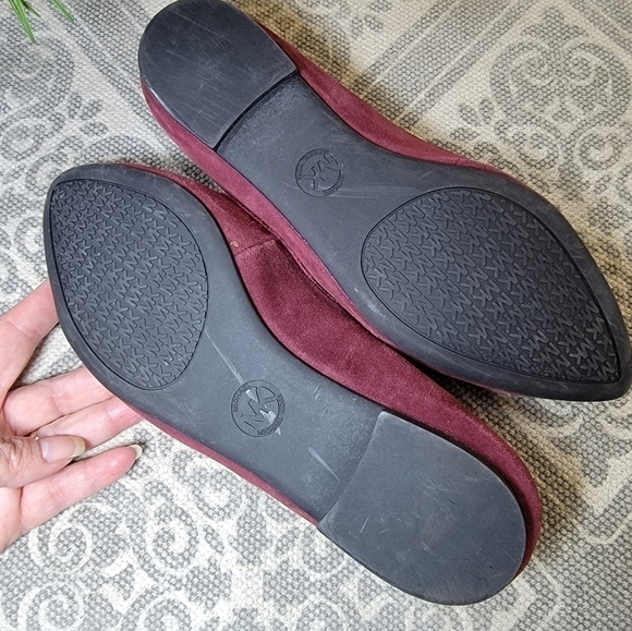 Michael Kors Felicity Merlot suede Flats with rhinestones Holiday Size 6.5 - Picture 8 of 15